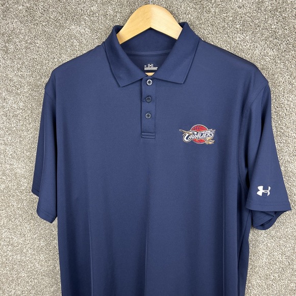 Under Armour Cleveland Cavalier Short Sleeve Polo Shirt Men's‎ Large Navy Blue - Picture 1 of 8